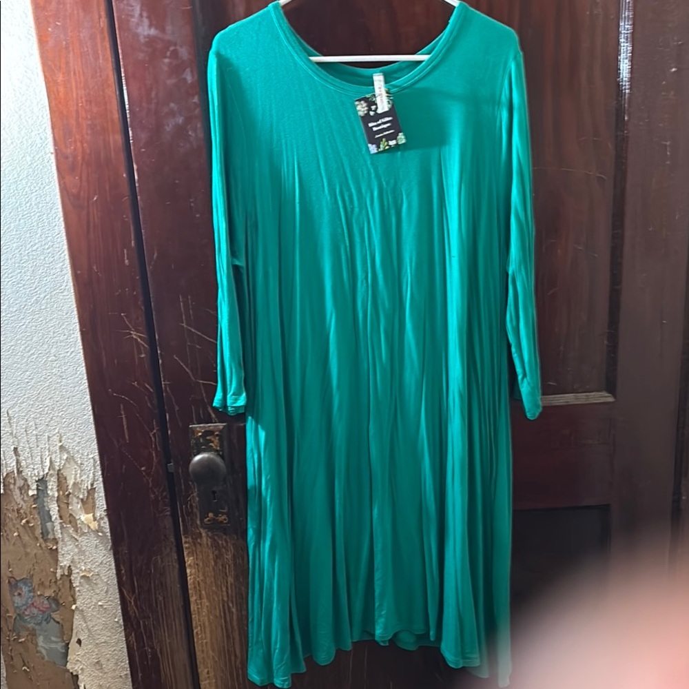 NWT Teal Long Sleeve Dress Size 2xl